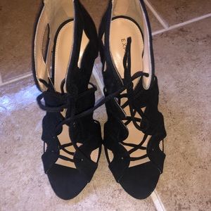 Black strappy heels